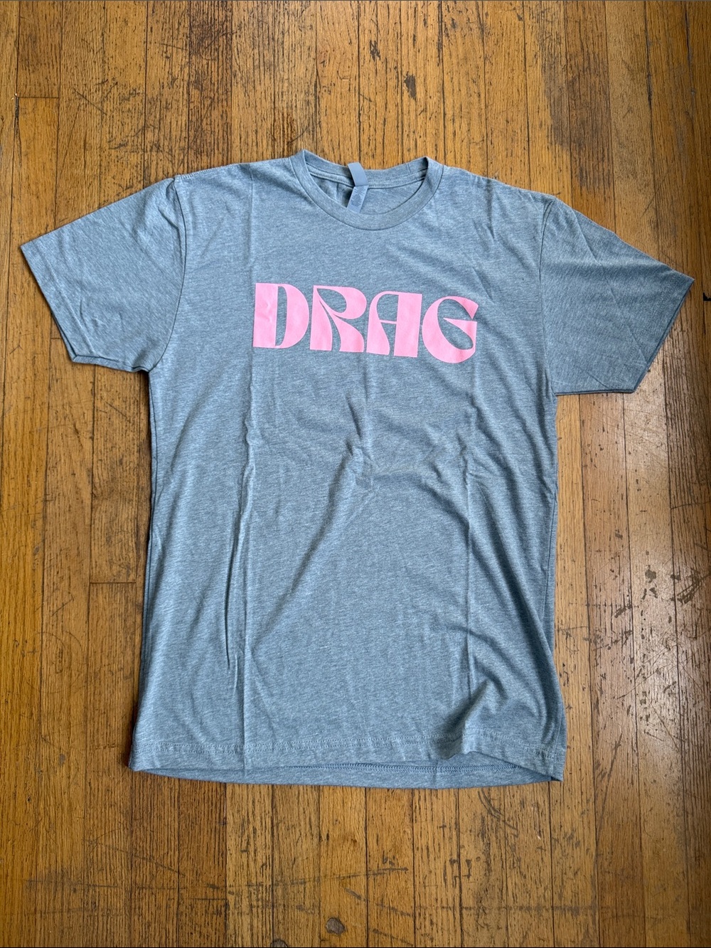 Next Level Apparel Heather Gray Tee with Pink DRAG Graphic